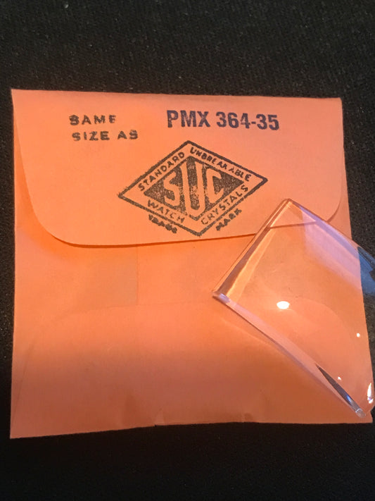 SUC Rocket Crystal RMS 164-16 for LONGINES President Arthur & Fillmore - 23.9 x 15.5mm - New