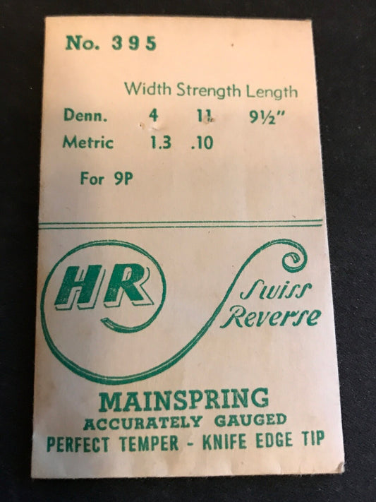 HR Mainspring 395 for Bulova 9P & Gruen 163, 165, 167, 168, 252, 612 - Steel