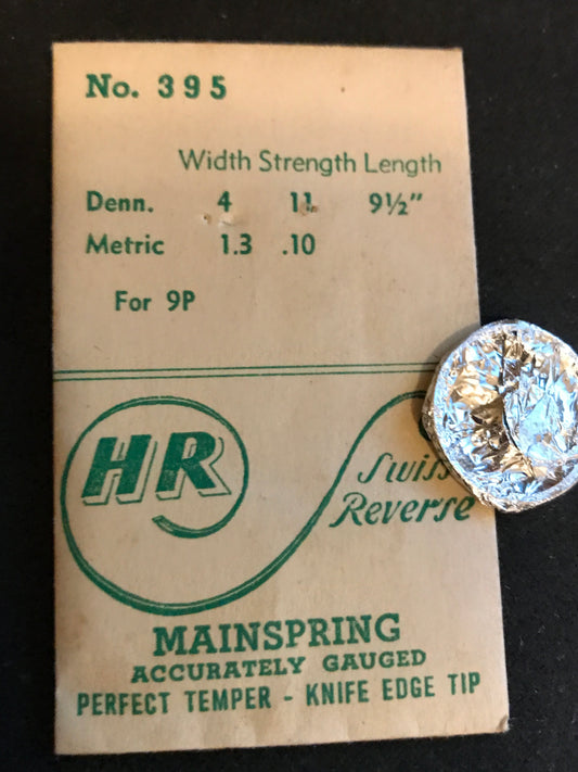 HR Mainspring 395 for Bulova 9P & Gruen 163, 165, 167, 168, 252, 612 - Steel