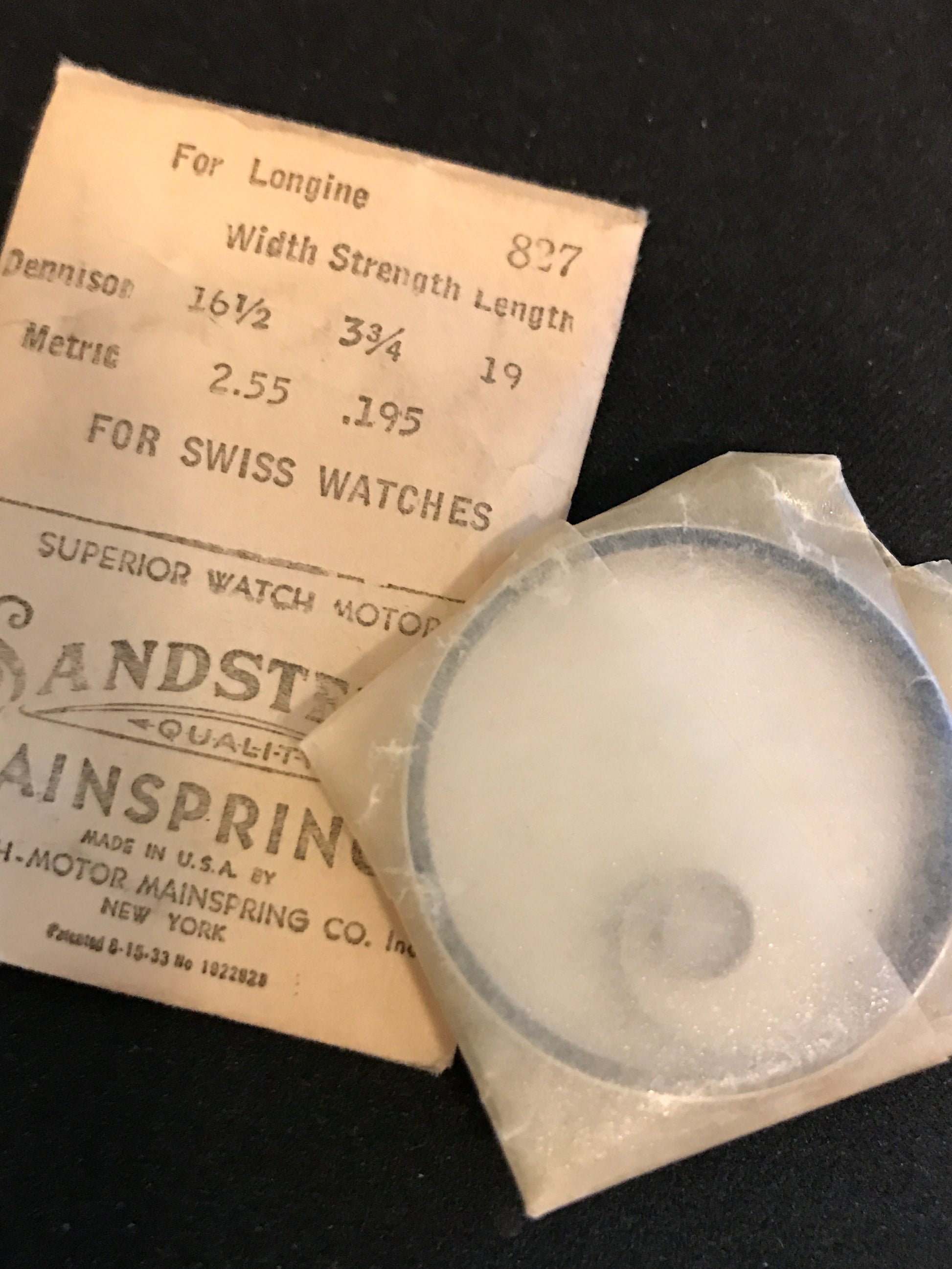 Sandsteel Mainspring #827 for Longines caliber 17/25 - Steel – Vintage ...