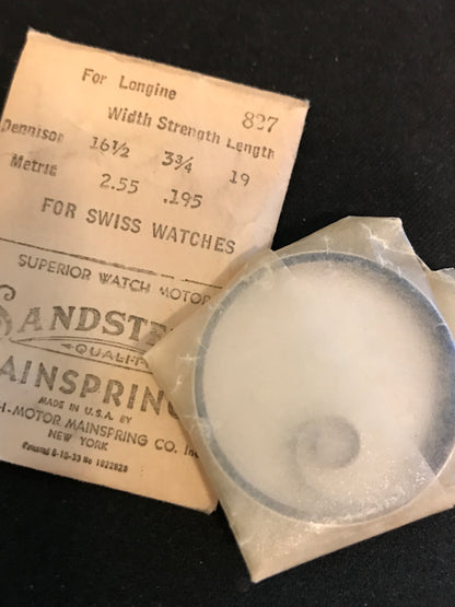 Sandsteel Mainspring #827 for Longines caliber 17/25 - Steel