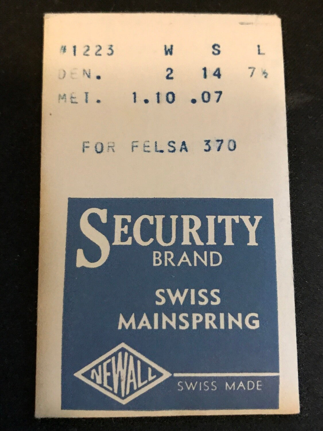 NEWALL Security Mainspring #1223 for Felsa caliber 370 - Steel
