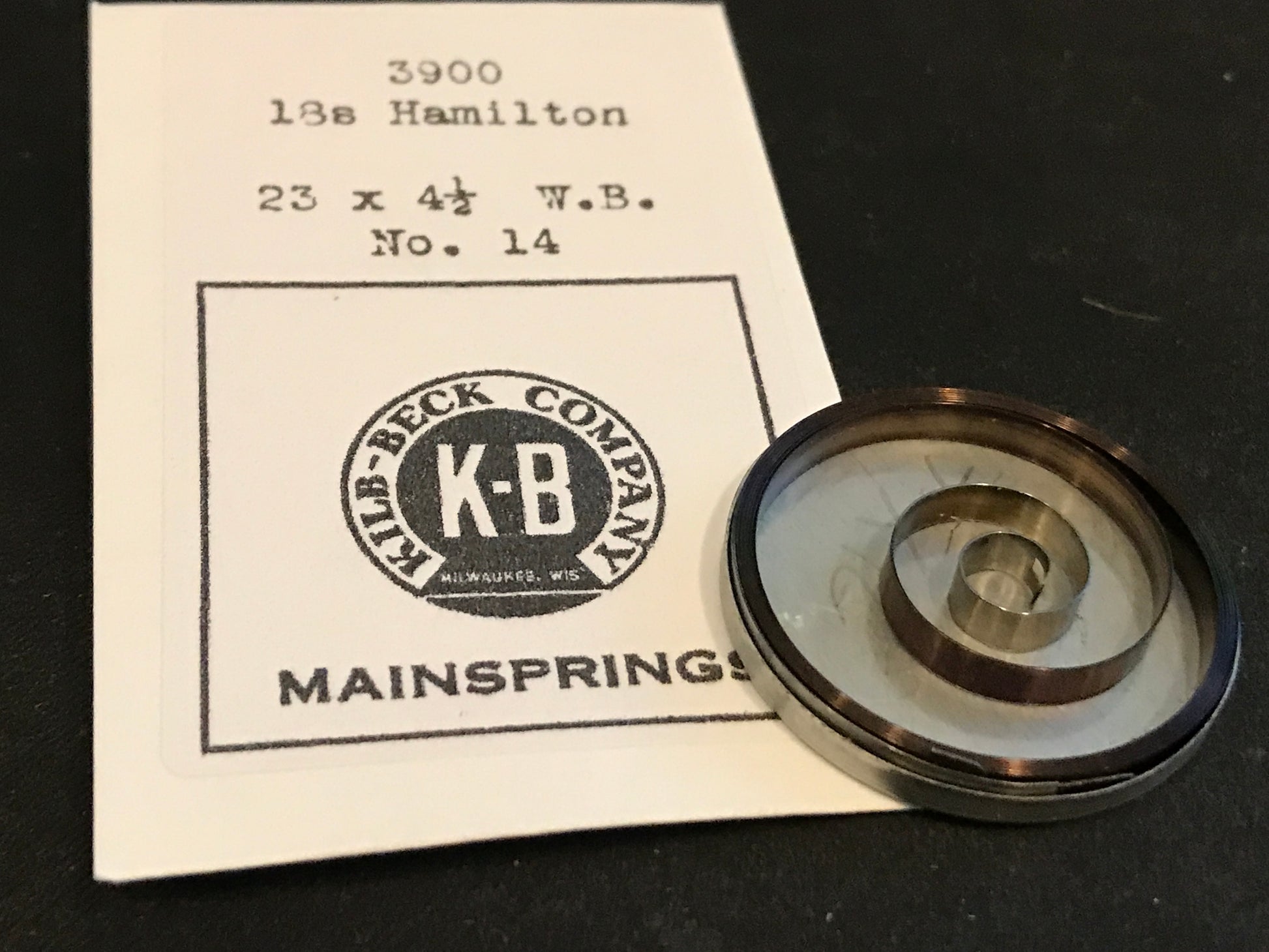Kilb-Beck Mainspring #3900 for Hamilton 18s No. 14 - Steel