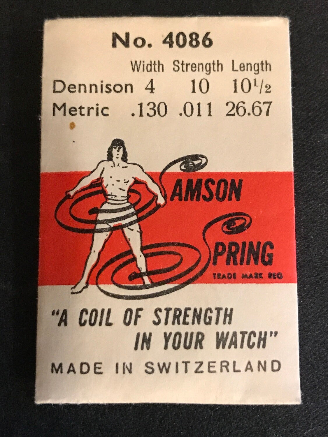 Samson Mainspring No. 4086 for Gruen caliber 825, 827 - Steel