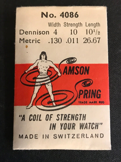 Samson Mainspring No. 4086 for Gruen caliber 825, 827 - Steel