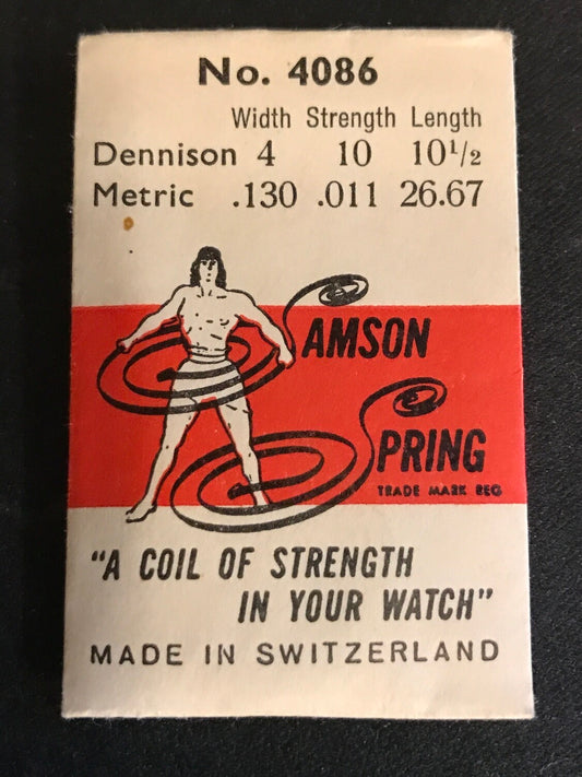 Samson Mainspring No. 4086 for Gruen caliber 825, 827 - Steel