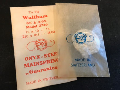 PM Mainspring for Waltham 0x & 3/0s No. 2230 - ONYX Steel