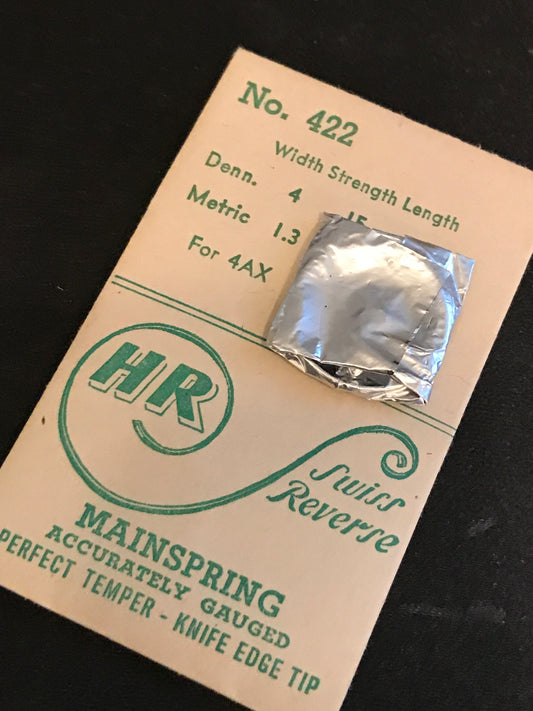 HR Mainspring No. 422 for Bulova 4AX, Buren 60, AS 1017 - Steel