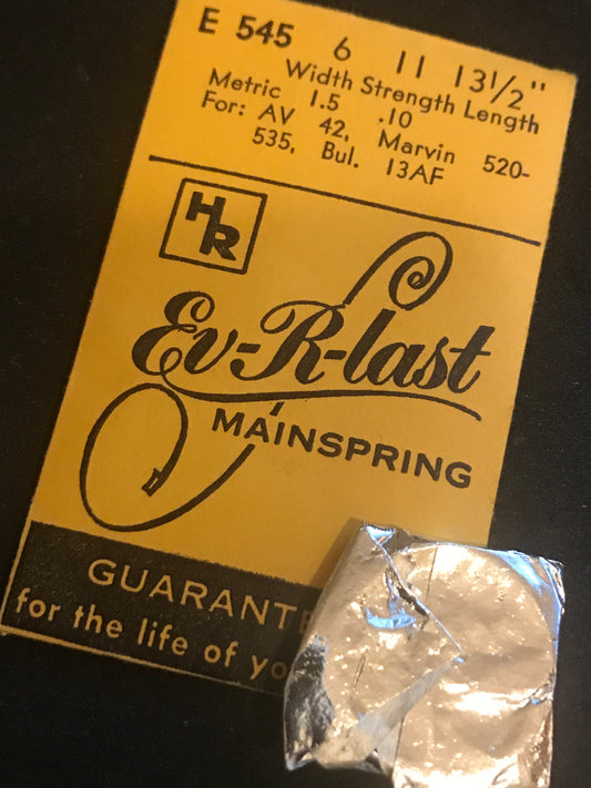 HR Ev-R-Last Mainspring E545 for Marvin 520, 535, Aurore 42, Bulova 13AF - Steel