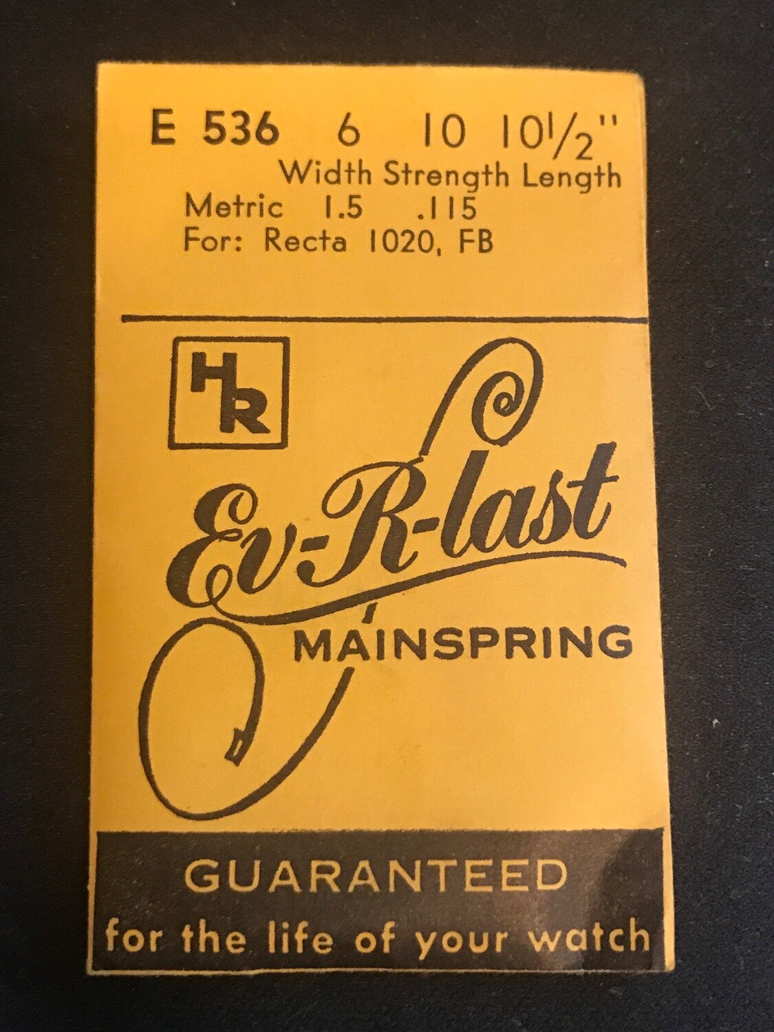 HR EvRlast Mainspring E536 for Recta 1020, FB - Steel