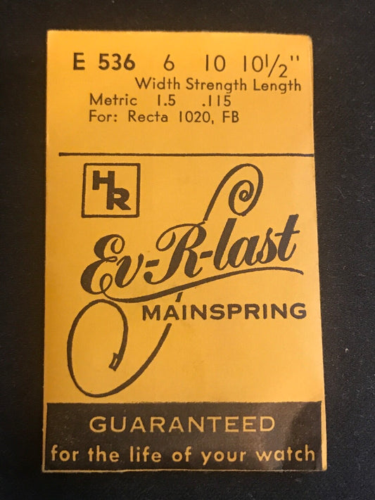 HR EvRlast Mainspring E536 for Recta 1020, FB - Steel