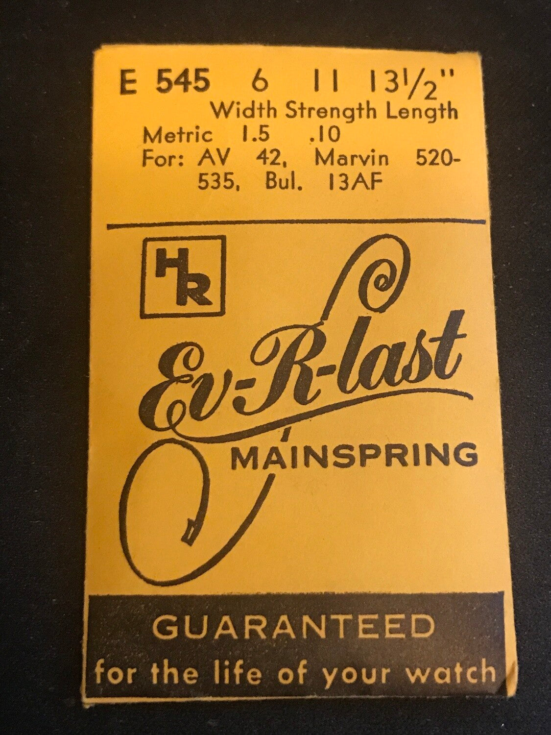 HR Ev-R-Last Mainspring E545 for Marvin 520, 535, Aurore 42, Bulova 13AF - Steel