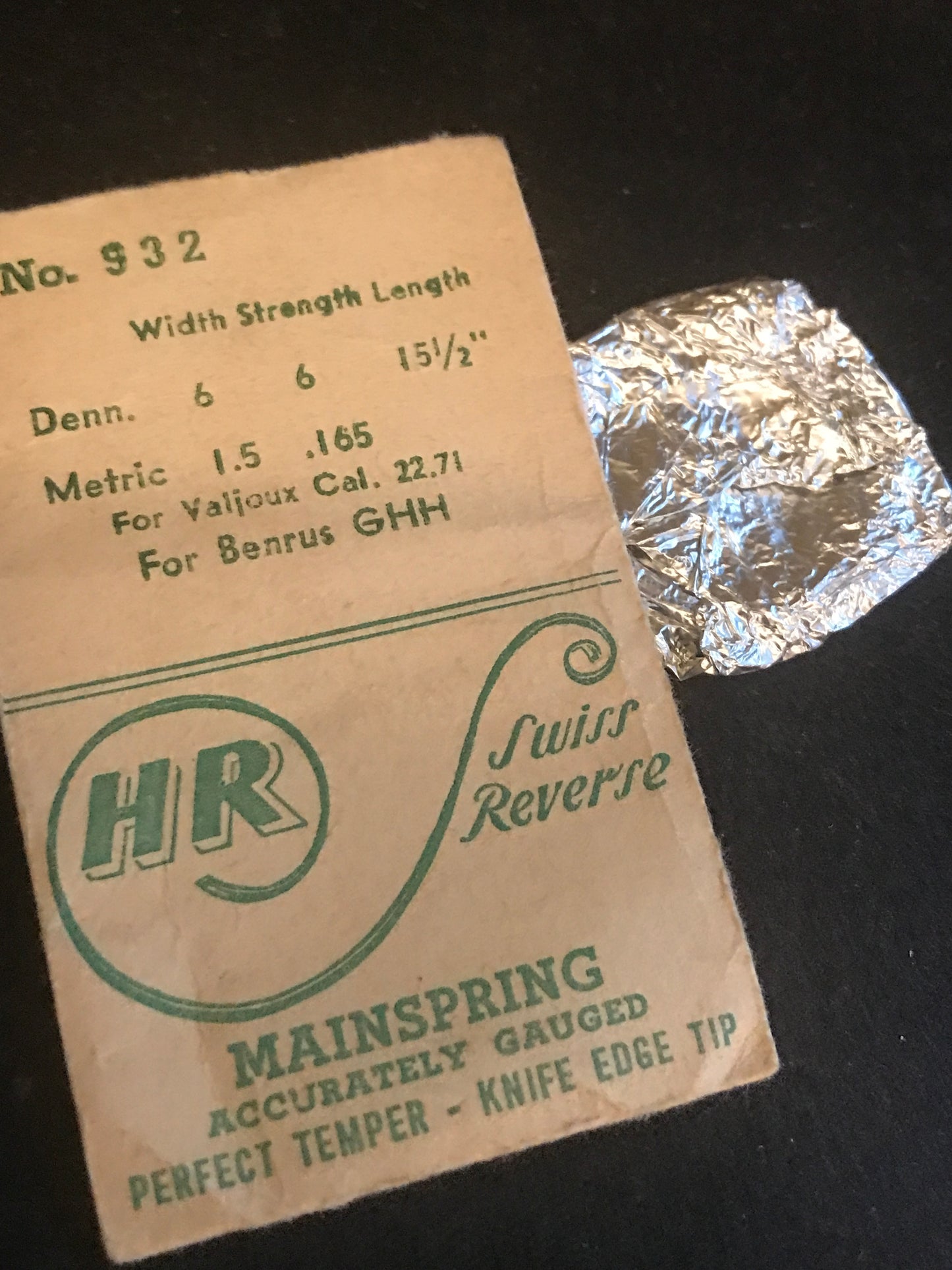 HR Mainspring No. 932 for Valjoux 22.71, Benrus GHH - Steel