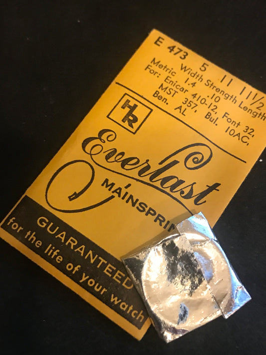 HR Mainspring E473 for Bulova 10AC, MST 357, Enicar 410, 412 - Steel