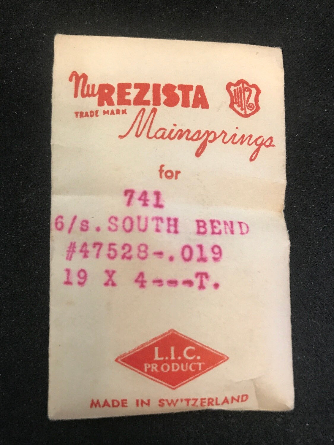 NuREZISTA Mainspring #741 for South Bend 16s Factory No. 47528 - Steel
