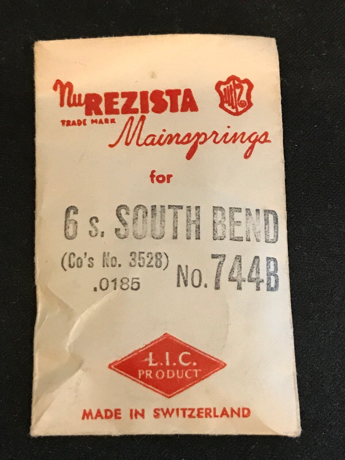 NuREZISTA Mainspring #744B for South Bend 6s Factory No. 3528 - Steel