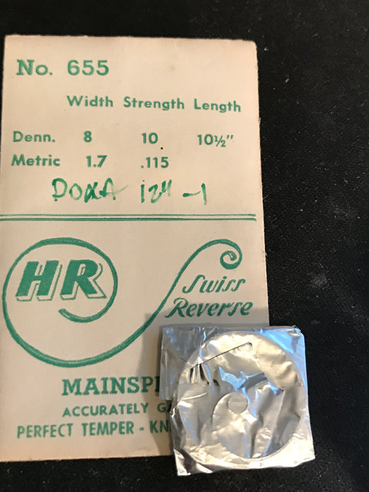 HR Mainspring No. 655 for Doxa 12L, #1 movements - Steel