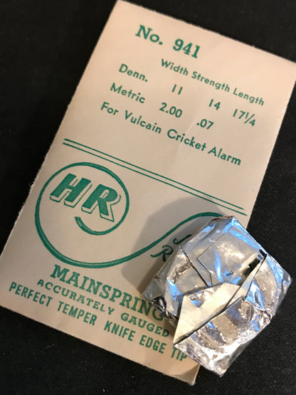 HR Mainspring No. 941 for Vulcain Cricket Wrist Alarm - Steel