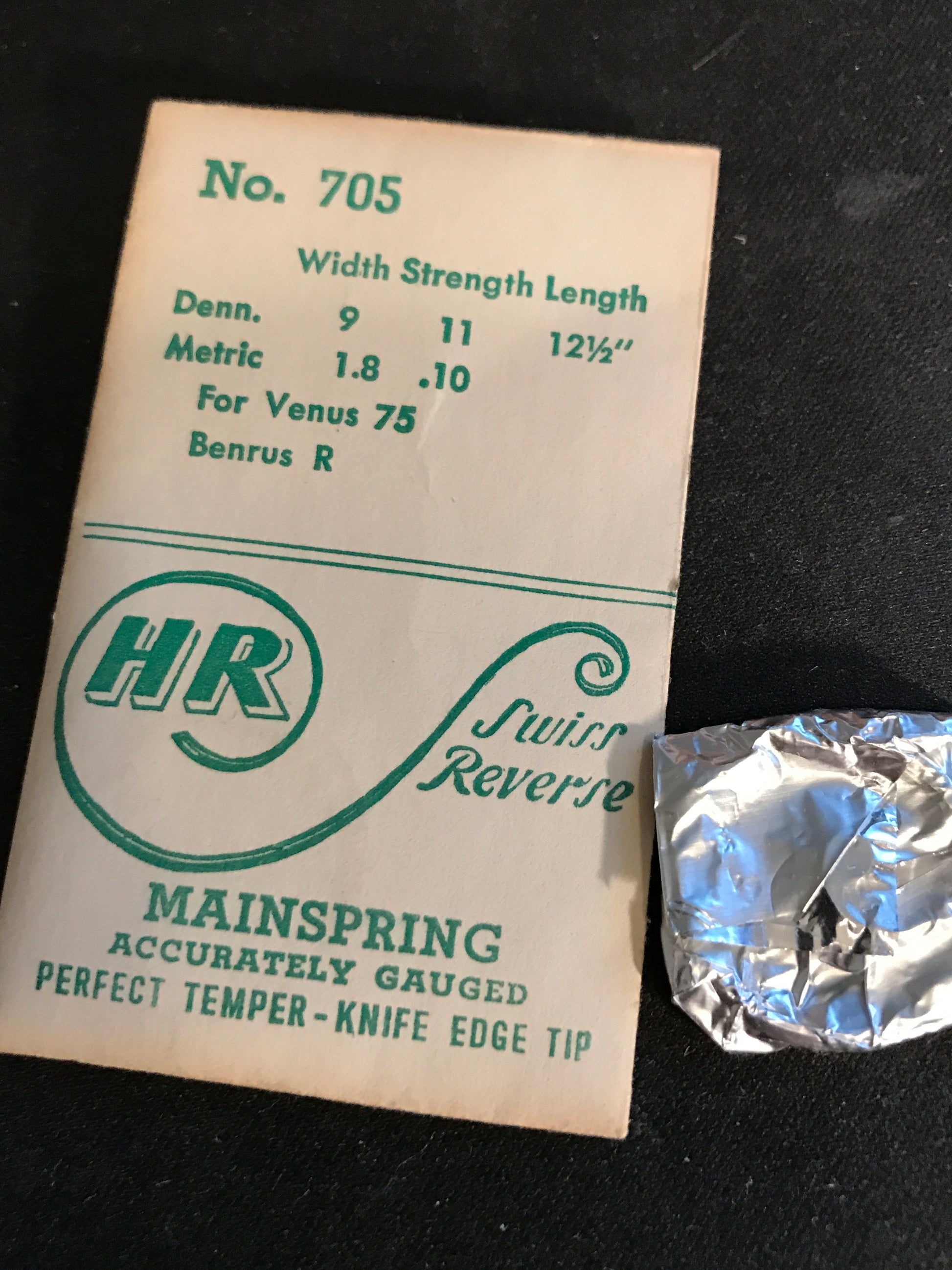 HR Mainspring No. 705 for Benrus R & Venus 75 movements - Steel