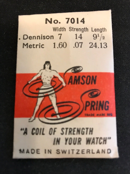 Samson Mainspring No. 7014 for AS caliber 1023, 1030 & Benrus AF, AS - Steel