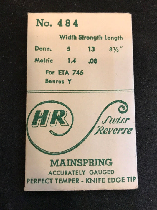 HR Mainspring No. 484 for ETA 746, Benrus Y - Steel
