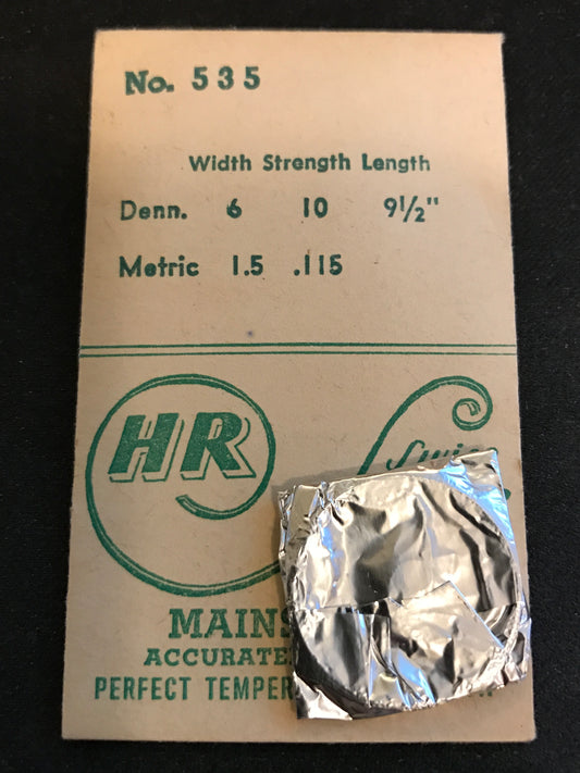 HR Mainspring No. 535 for Oris 460 thru 467 - Steel