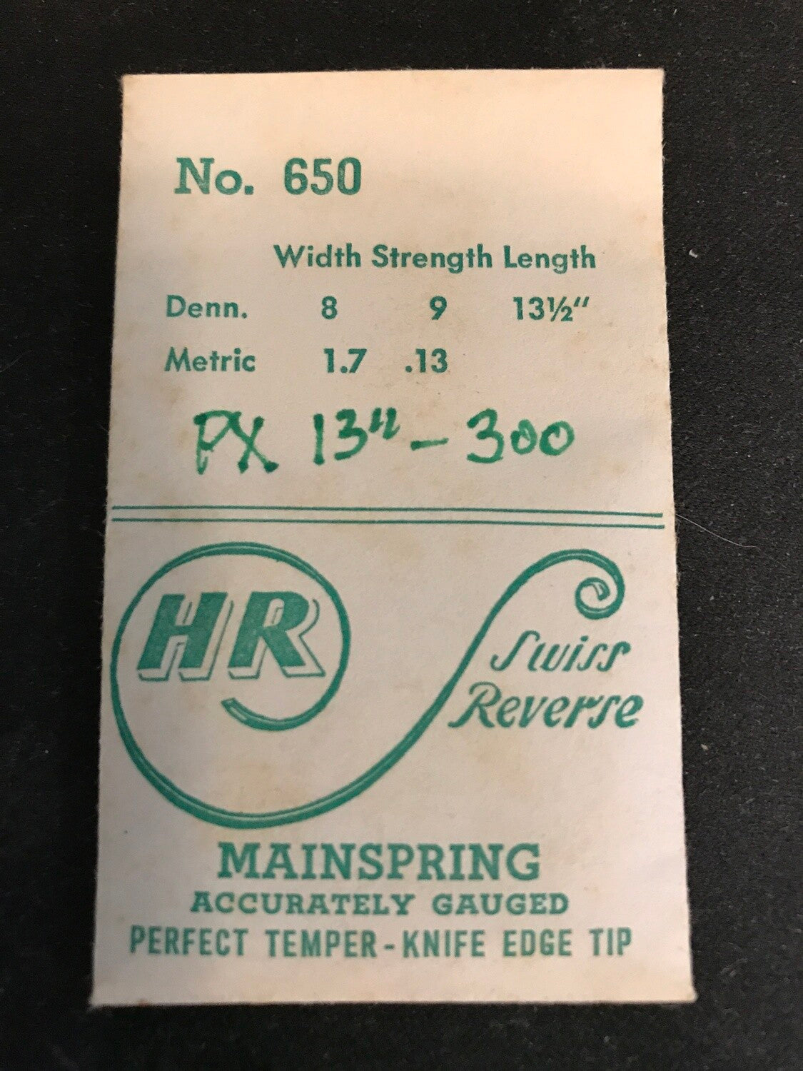 HR Mainspring No. 650 for Precimax (PX) caliber 300 - Steel