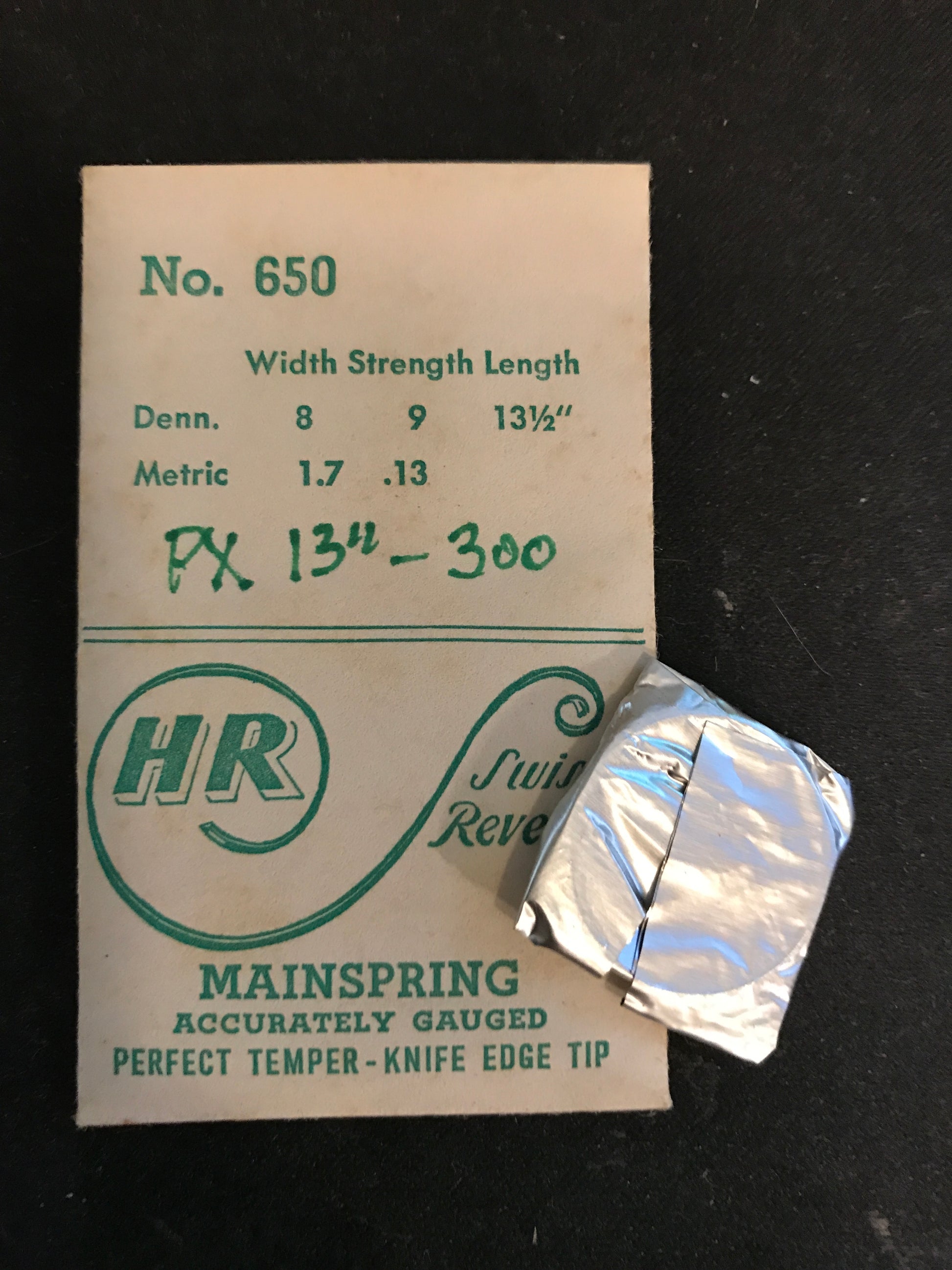 HR Mainspring No. 650 for Precimax (PX) caliber 300 - Steel