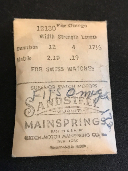 Sandsteel Mainspring #12130 for Omega Caliber 38.5 - Steel