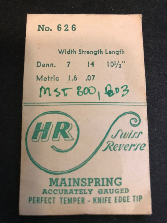 HR Mainspring #626 for MST caliber 800, 803 - Steel