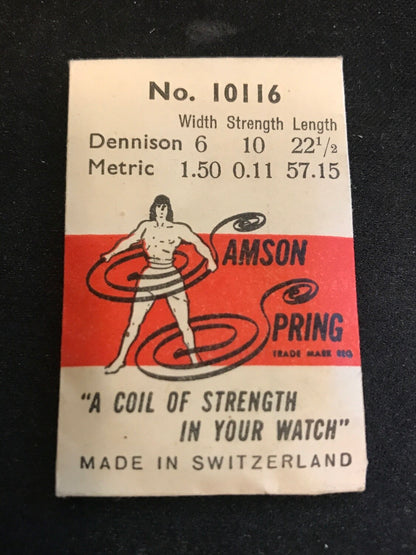 Samson Mainspring No. 10116 for Amida caliber 112, 150, 151, 162 - Steel