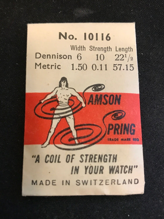 Samson Mainspring No. 10116 for Amida caliber 112, 150, 151, 162 - Steel