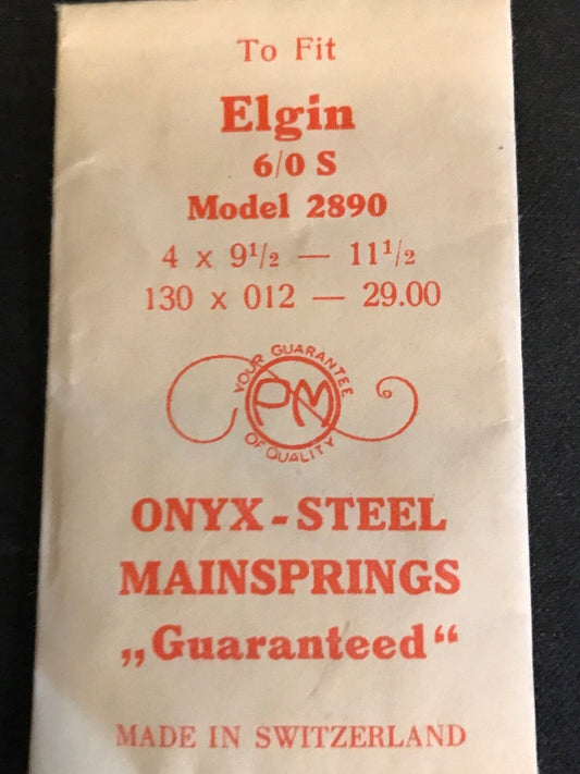 PM Mainspring for Elgin 6/0s No. 2890 - ONYX Steel