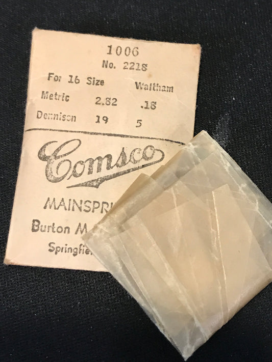 Comsco Mainspring #1006 for Waltham 16s Factory No. 2218 - Steel