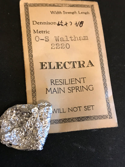 ELECTRA Mainspring for Waltham 0s Model 1891 No. 2220 - Steel