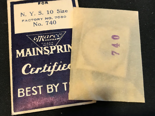 Marco Mainspring #740 for NY Standard 10s No. 7080 - Steel