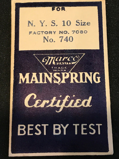 Marco Mainspring #740 for NY Standard 10s No. 7080 - Steel
