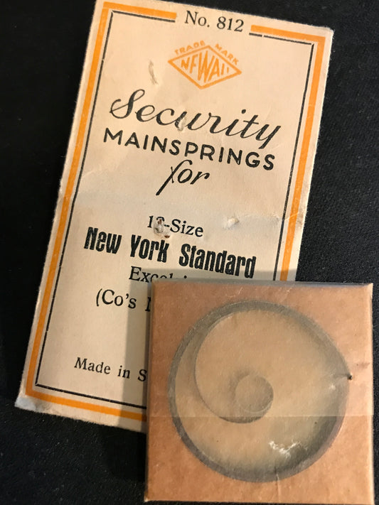 Newall Security Mainspring #812 for NY Standard 12s No. 4144 - Steel