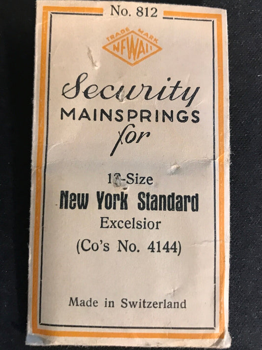 Newall Security Mainspring #812 for NY Standard 12s No. 4144 - Steel