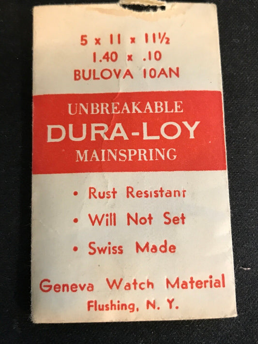 Geneva Watch Material DURA-LOY Mainspring for Bulova 10AN, 10AE - Alloy