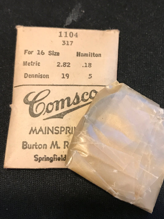 Comsco Mainspring #1104 for Hamilton 16s Factory No. 317 - Steel