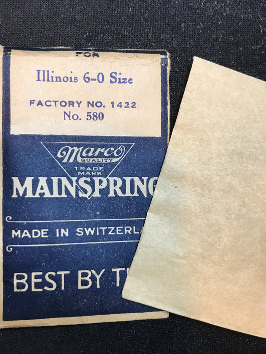 Marco Mainspring #580 for 6/0s Illinois Factory No. 47364 - Steel