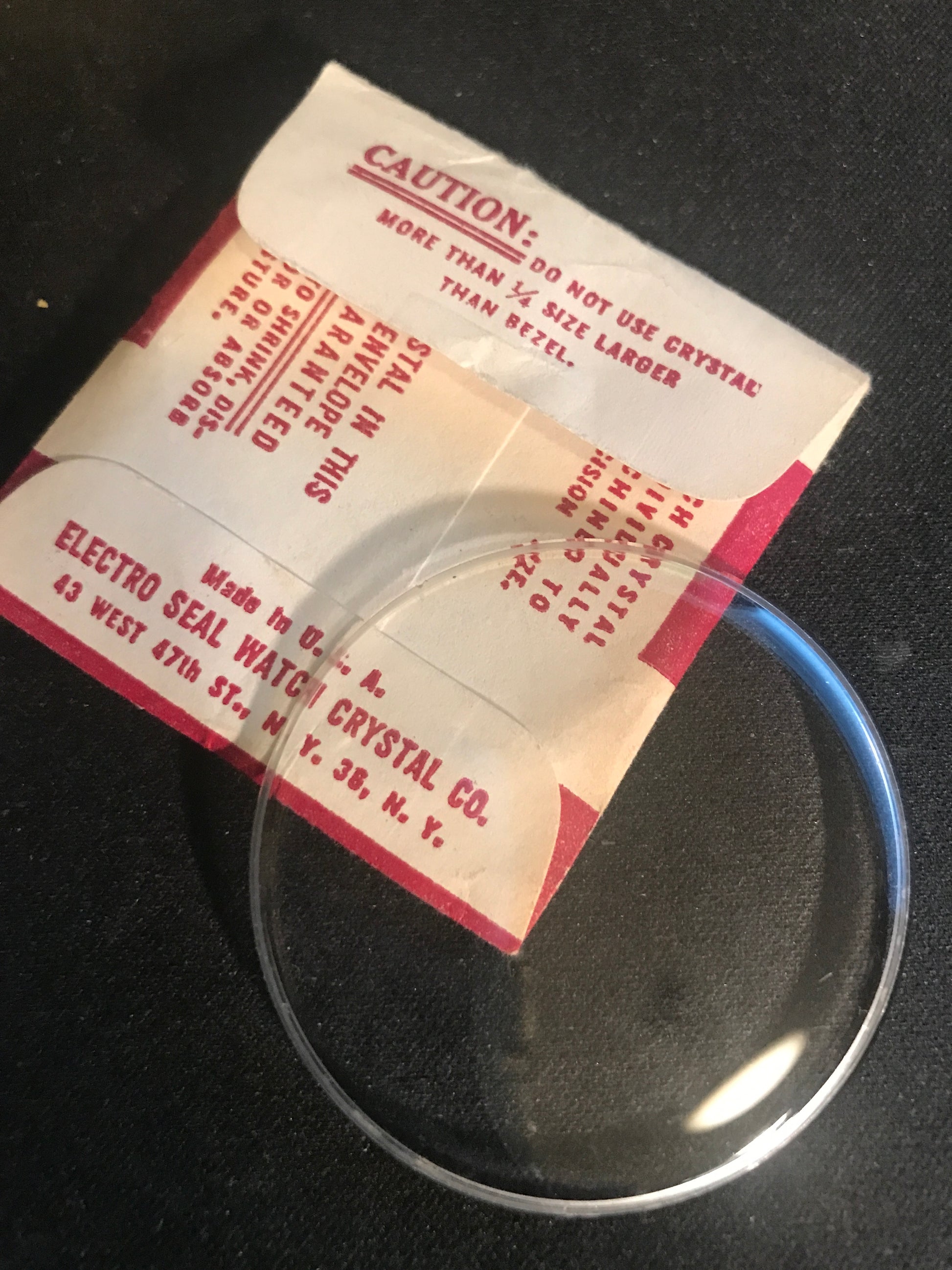 Electro-Seal ES-52 Pocket Watch Crystal 45.7mm (1.800") - New