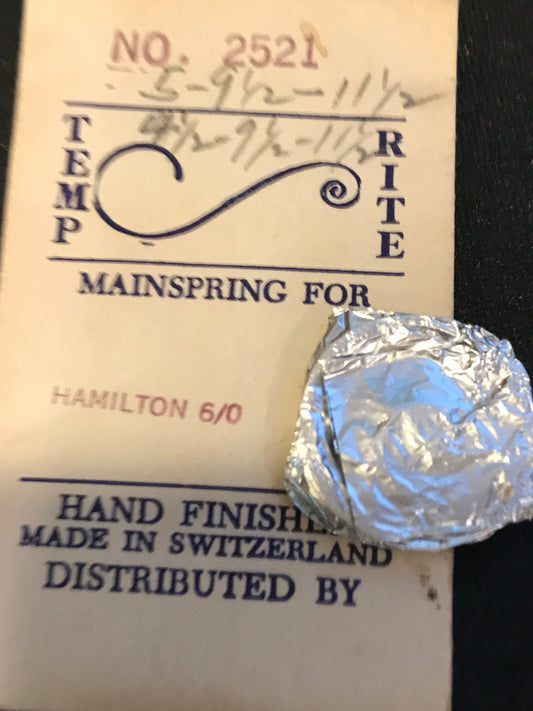 Temp-Rite Mainspring for Hamilton 2521 for 6/0s movements - Steel