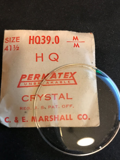 C&E Marshall PERMATEX HQ39.0 Pocket Watch Crystal 39.0mm - New
