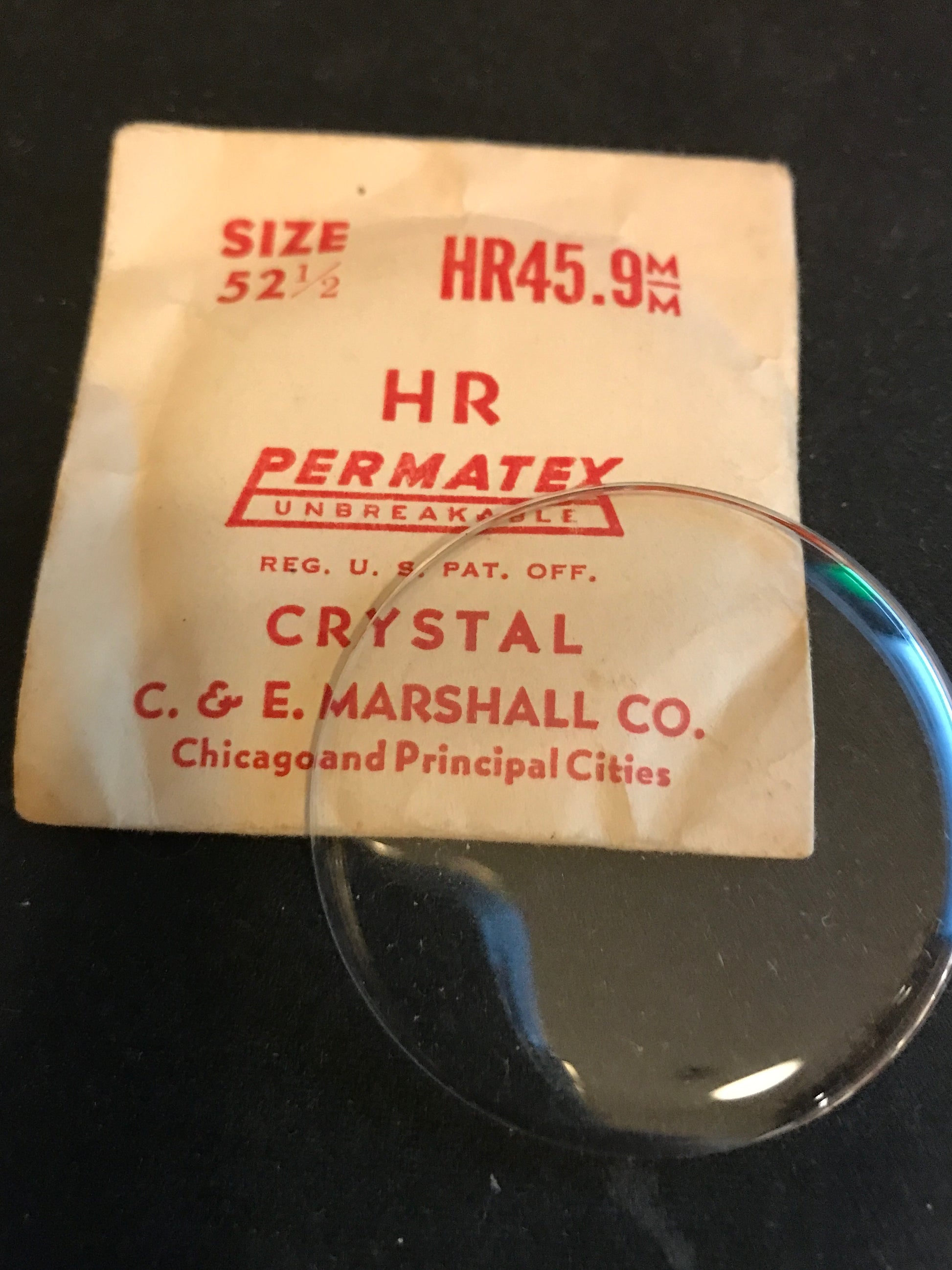 C&E Marshall PERMATEX HR45.9 Pocket Watch Crystal 45.9mm - New