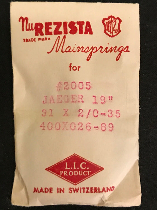 NuREZISTA Mainspring #2005 for Jaeger 19 ligne 8-Day Movement - Steel