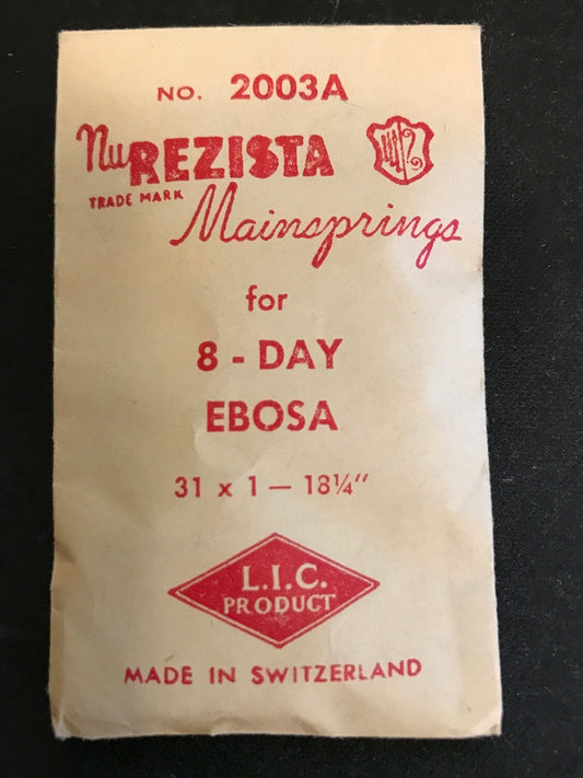 NuREZISTA Mainspring #2003A for Ebosa 8-Day Movement - Steel