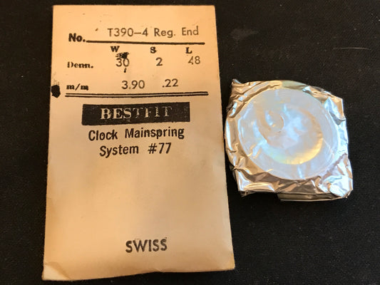 BESTFIT Clock Mainspring for Travel Alarm Clocks No. T390-4