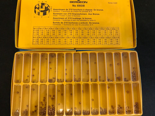 Bergeon Assortment No. 6608 of Assortment of Brass Bushings for Clocks